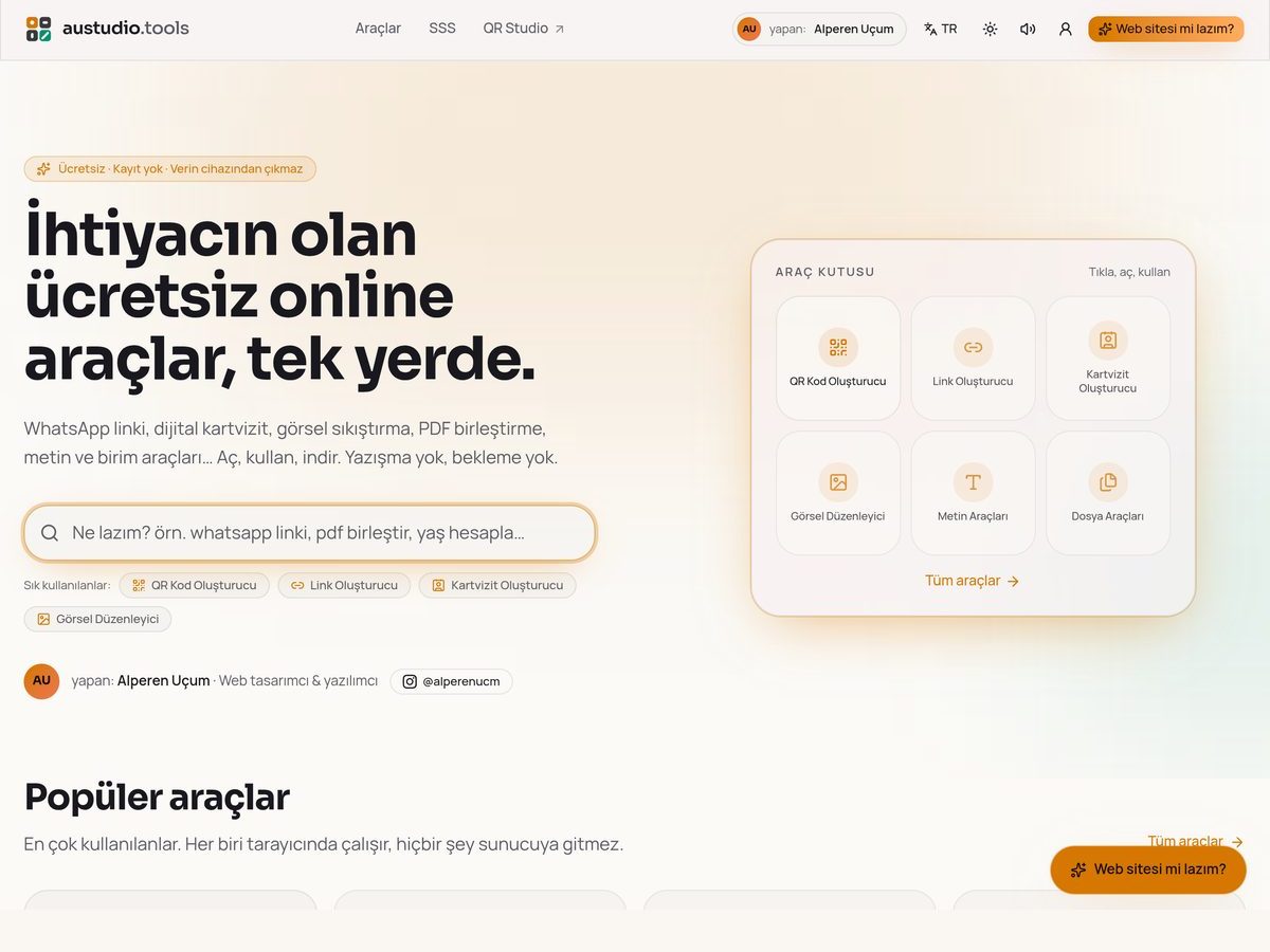 austudio — Ücretsiz Online Araçlar